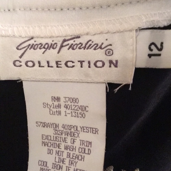 Giorgio Fiorloni Collection black floral dress size 12 - Picture 3 of 5